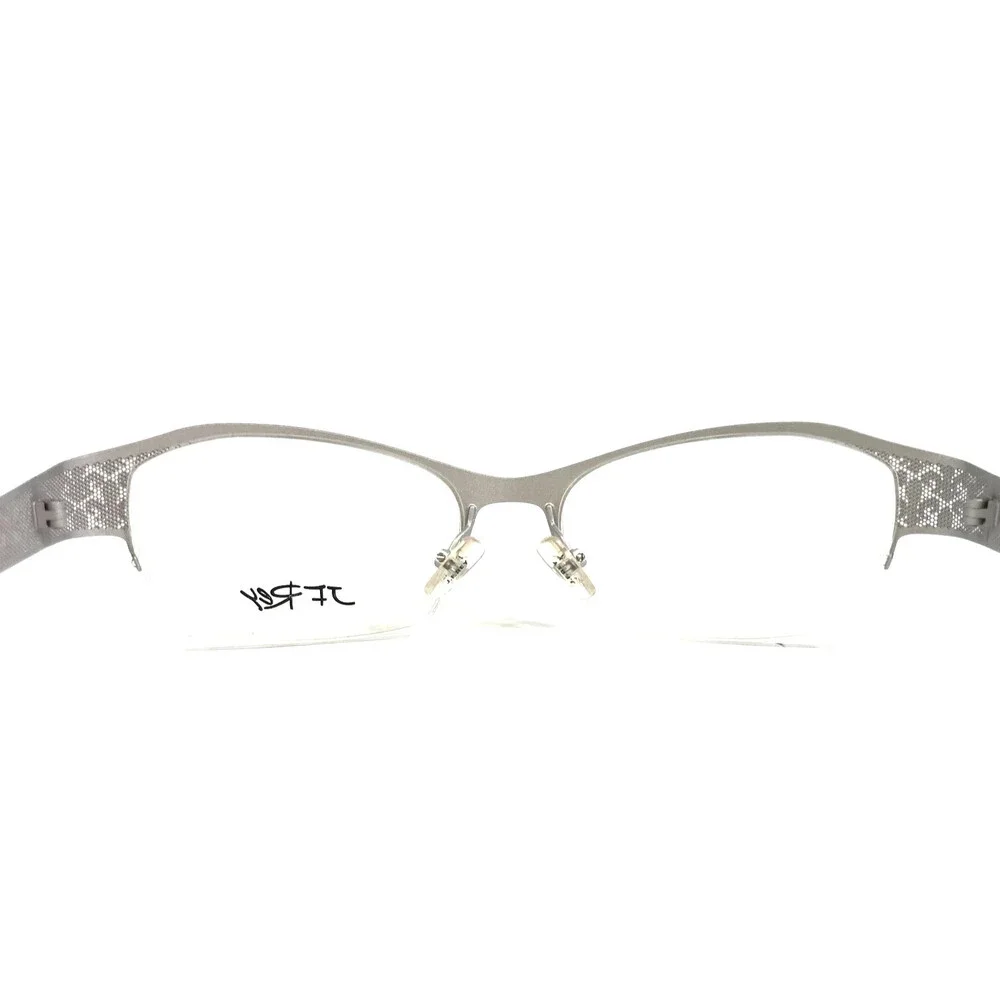 J.F. Rey Eyeglasses Frames JF2558 3010 Red Silver Cat Eye Half Rim 52-16-132